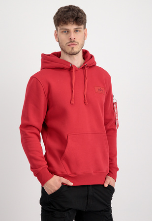 Bluza z kapturem męska Alpha Industries Back Print Hoody speed red kangurka z grafiką czerwona (178318-328)