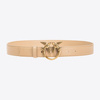 Skórzany pasek z klamrą Pinko LOVE BERRY H3 BELT 100125-A0F1 beżowy (3 cm)