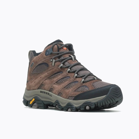 Buty trekkingowe męskie Merrell Moab 3 MID Gore-Tex turystyczne outdoorowe brązowe (J036749)