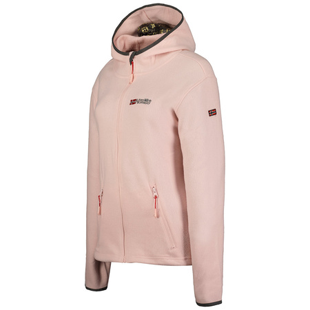 Bluza polarowa damska rozpinana Geographical Norway Unicia EO LADY 235 z kapturem różowa (WW4511F/GNO-PINK)