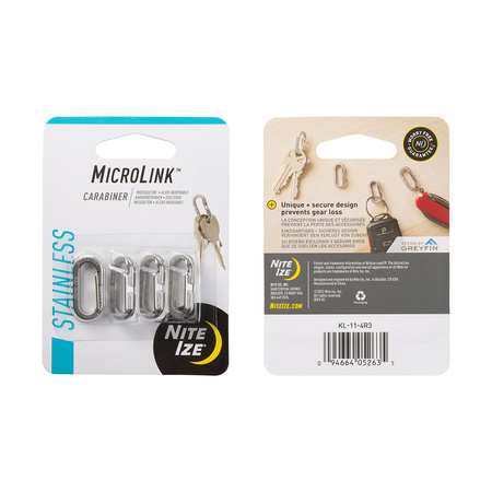 Nite Ize - Karabinek MicroLink - Stalowy - 4 sztuki (KL-11-4R3)