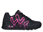 Sneakersy damskie Skechers X JGoldcrown Uno Dripping in Love Black/Pink serduszka czarno-różowe (177980-BKPK)