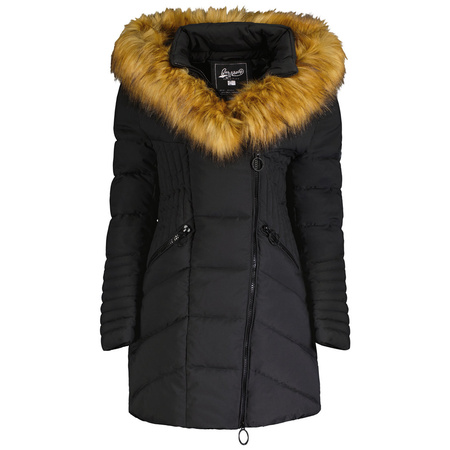 Damska parka zimowa Geographical Norway Chaya Eo Bs Lady 068 czarna (WU4829F/GNO-BLACK)