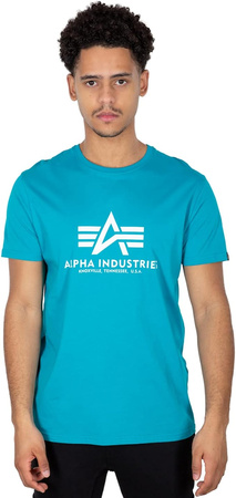 Koszulka męska Alpha Industries Basic T-Shirt z krótkim rękawem turkusowa (100501-576)