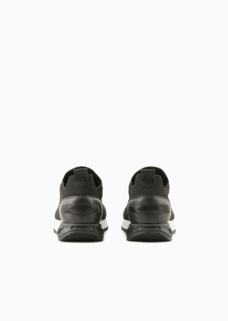 Wyprzedaż - Buty sportowe męskie EA7 Emporio Armani Legacy Knit sneakersy lifestylowe czarne (X8X171-XK373-N181)