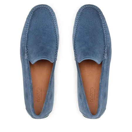 Wyprzedaż - Mokasyny męskie Lloyd EMILIO eleganckie buty ze skóry zamszowej niebieskie (13-422-28)