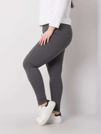 Ciemnoszare melanżowe bawełniane legginsy plus size (RV-LG-6304.12)