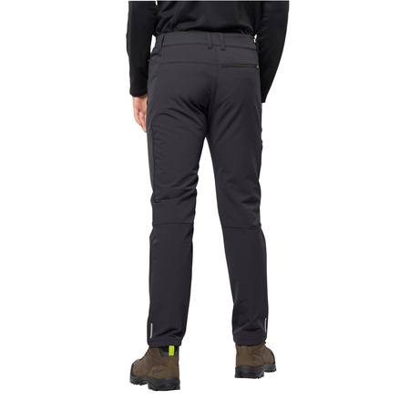 Wyprzedaż - Spodnie długie męskie Jack Wolfskin Activate Thermic Pants trekkingowe ocieplane czarne (1503602_6000)