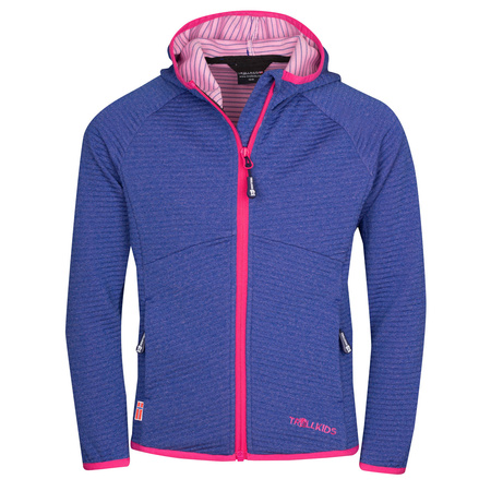 Kurtka polarowa dziecięca dla dziewczynki Trollkids Girls Sogndal Jacket navy/magenta (335-114)