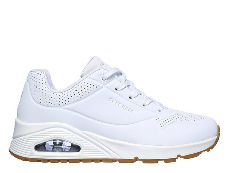 Wyprzedaż - Sneakersy damskie białe Skechers Uno Stand on Air (73690-WHT)