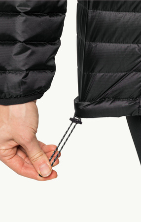 Wyprzedaż - Kurtka zimowa damska Jack Wolfskin Passamani Down Hoody W z kapturem czarna (1207101_6000)