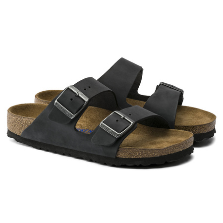 Klapki skórzane na lato Birkenstock Arizona Soft Footbed Oiled Leather regular szerokie damskie/męskie (752481)