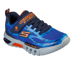 Chłopięce obuwie sportowe Skechers FLEX-GLOW TAREN S-Lights świecące niebieskie (400018L-NVOR)