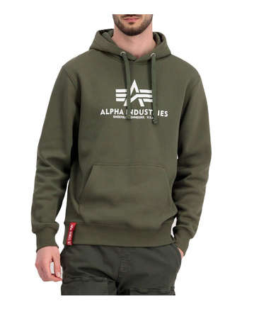 Bluza męska Alpha Industries Basic Hoody zielona z kapturem (178312-257)