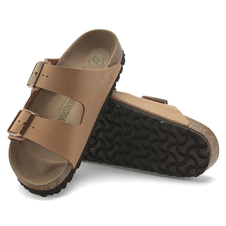 Klapki damskie Birkenstock Arizona Birko-Flor Nubuk Pecan wegańskie standard szerokie (1025006)