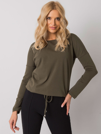 Khaki bluzka basic z długim rękawem (RV-BZ-5122.02P)