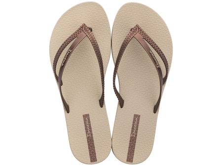 Wyprzedaż - Klapki plażowe damskie Ipanema Bossa Fem na lato beżowe (82067-21975)