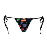 Wyprzedaż - Dół od bikini Puma Swim Women Side Tie Tanga String 1P majtki damskie kąpielowe czarne (938066-01)