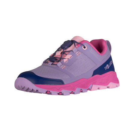 Buty hikingowe dziecięce dla chłopca/dziewczynki Trollkids Kids Sandefjord Hiker XT lilac/wild rose/mallow pink (664-118)