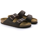 Klapki damskie/męskie brązowe Birkenstock Arizona Nubuk Habana narrow wąskie (52533)