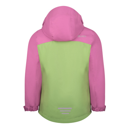 Kurtka wodoodporna 3w1 dziecięca dla dziewczynki Trollkids Girls Bryggen 3in1 Jacket mallow pink/pistachio green/wild rose (419-242)