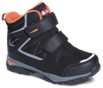 Wyprzedaż - Trapery zimowe dziecięce Smartstep Lee Cooper Black/Orange outdoorowe trekkingowe na rzep czarne (LCJ-23-01-2060K)