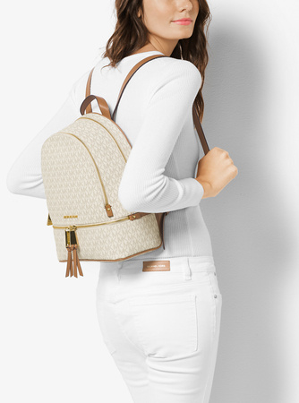 Plecak damski Michael Kors Rhea Medium Backpack średni miejski lifestylowy beżowy (30S7GEZB1B-150)