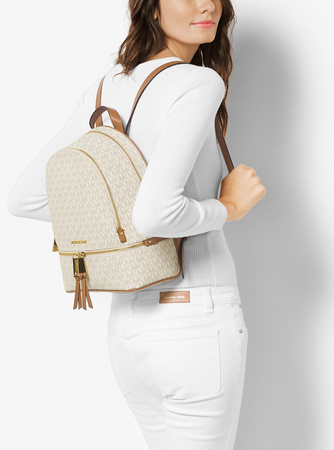 Plecak damski Michael Kors Rhea Medium Backpack średni miejski lifestylowy beżowy (30S7GEZB1B)