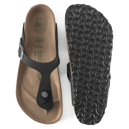 Japonki Birkenstock Gizeh Birko-Flor damskie Narrow Black na wąską stopę wegańskie czarne (1020487)