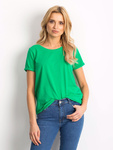 Bawełniany t-shirt damski basic zielony (RV-TS-4838.16P)