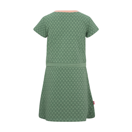 Suknia bawełniana dziecięca dla dziewczynki Trollkids Girls Noresund Dress leaf green/dahlia (398-336)