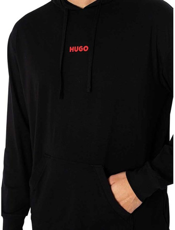 Bluza z kapturem męska Hugo Linked Hoodie NERO kangurka czarna (50518693-001)
