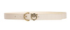 Wyprzedaż - Skórzany pasek z klamrą Pinko TAMBORIL H3 BELT 102820-A158 beżowy (2.5 cm)