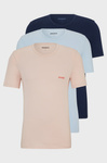 T-shirt męski HUGO T-Shirt RN Light/Pastel Pink 3-PAK wielokolorowe (50480088-680)