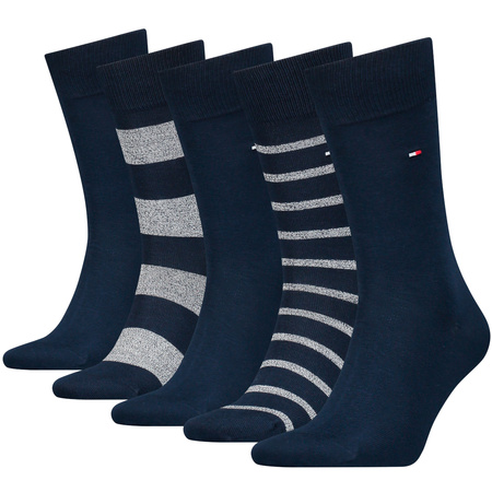 Skarpetki Tommy Hilfiger TH MEN SOCK 5P GIFTBOX MOULINE Granatowy (701224443001)