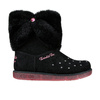 Buty zimowe dziewczęce Skechers Glitzy Glam Cozy Cuddlers wysokie ocieplane buty z ekozamszu podświetlana podeszwa czarne (314851L-BLK)