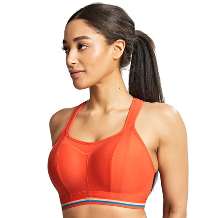 Biustonosz sportowy damski Panache Sport Non Wired Sports Bra bez fiszbin z regulowanymi ramiączkami pomarańczowy (7341R-SUNRISE-ORANGE)