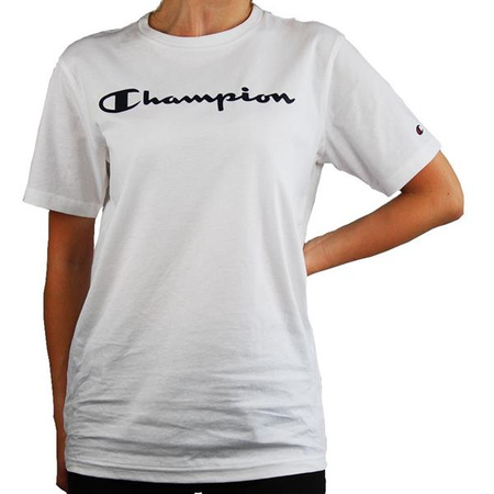 Chłopięcy T-shirt Champion Legacy z okrągłym dekoltem w kolorze białym (305365WW001)
