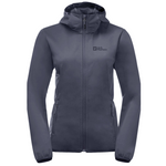 Kurtka przejściowa damska z kapturem Jack Wolfskin Windhain Hoody W softshellowa szara (1307481_6179)