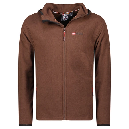 Bluza polarowa męska Geographical Norway UNICIA  MEN 224 ciepła rozpinana na zamek błyskawiczny brązowa (WX3713H/GN)