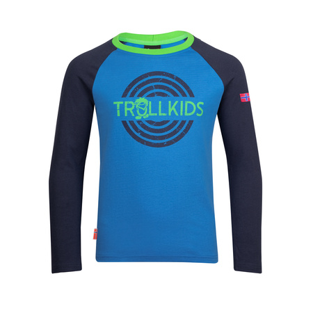 Bluzka ongsleeve bawełniana dziecięca dla chłopca/dziewczynki Trollkids Kids Preikestolen Longsleeve medium blue/navy (493-108)