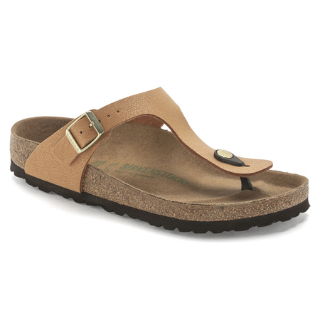 Japonki damskie Birkenstock Gizeh Vegan BS Birko-Flor Nubuck brown brązowe regular szerokie (1025062)