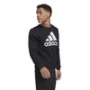 Bluza męska Adidas Performance M BL FL SWT nierozpinana z dużym logo czarna (GK9074)