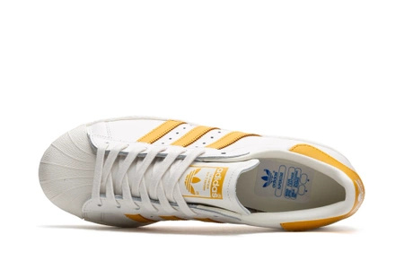 Buty sportowe damskie/męskie adidas Superstar 82 Off White z żółtymi elementami białe (IF6200)