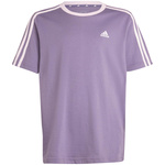 Koszulka dla dzieci adidas Essentials 3-Stripes Cotton Loose Fit Boyfriend Tee fioletowa (IL3276)
