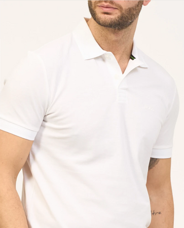 Wyprzedaż - Koszulka Polo męska BOSS Pio 1 BIANCO regular fit biała (50507583-100)