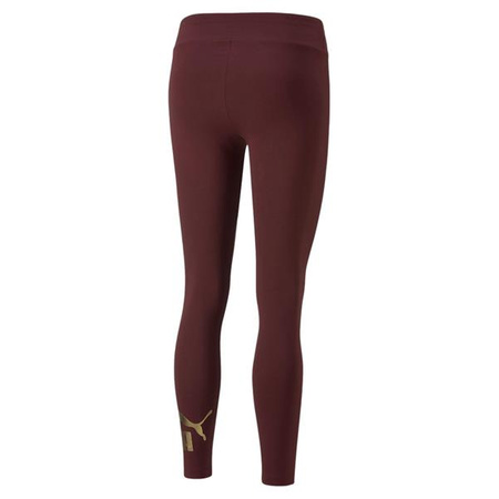 Spodnie damskie treningowe PUMA ESS+ METALLIC LEGGINGS czerwone (848307-42)