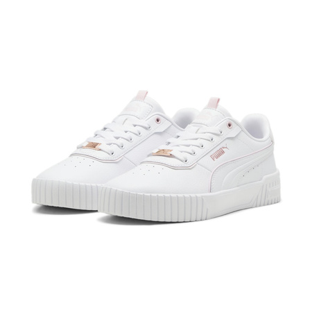 Wyprzedaż - Buty sportowe damskie Puma Carina 2.0 Lux sneakersy skórzane białe (395017-05)