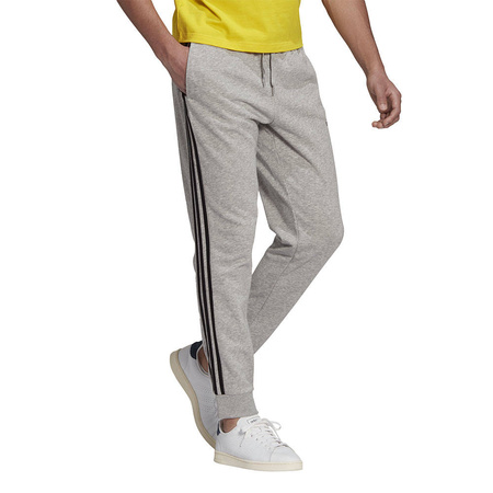 Spodnie męskie szare adidas Essentials Tapered Cuff 3 Stripe (GK8889)