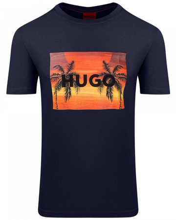 Koszulka na lato męska Hugo Boss T-shirt granatowa (50488952-405)